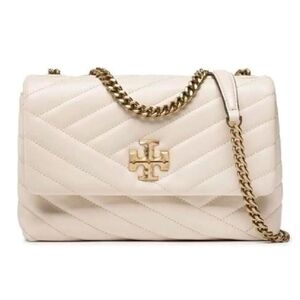 Tory Burch Quilted Cream Shoulder Bag